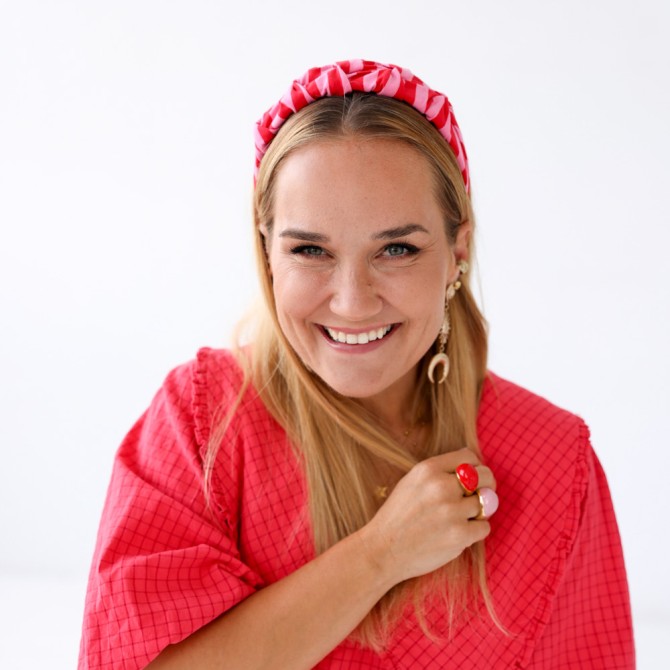 RIPPLE HEADBAND PINK STRIPES LINE