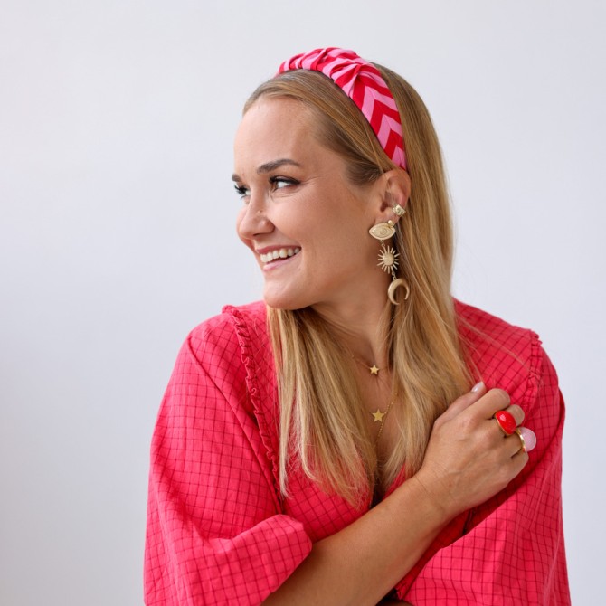 RIPPLE HEADBAND PINK STRIPES LINE