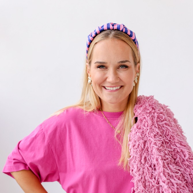 RIPPLE HEADBAND PINK STRIPES LINE