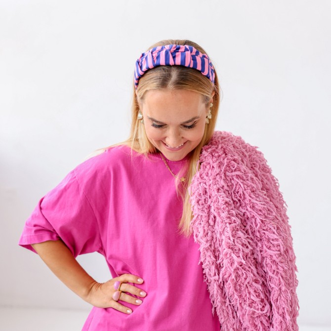 RIPPLE HEADBAND PINK STRIPES LINE