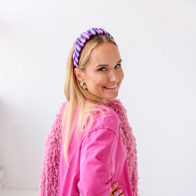 RIPPLE HEADBAND PINK STRIPES LINE