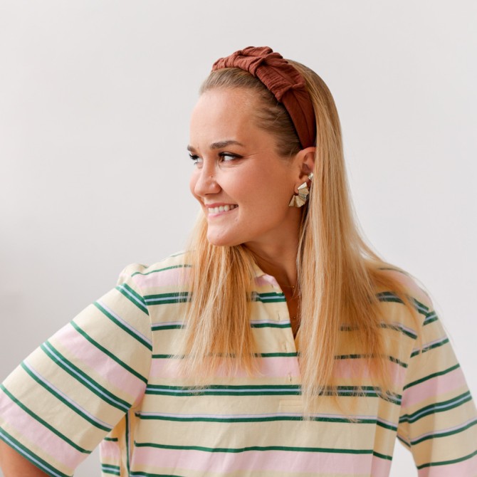 RIPPLE HEADBAND MUSLIN CZEKOLADA