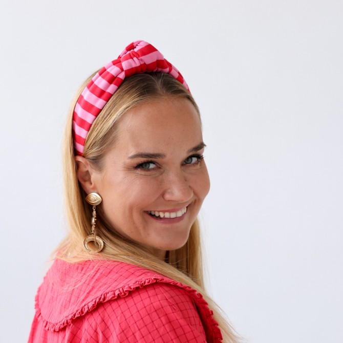 LOOP HEADBAND PINK STRIPES LINE