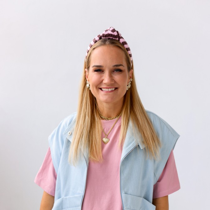 LOOP HEADBAND PINK STRIPES LINE