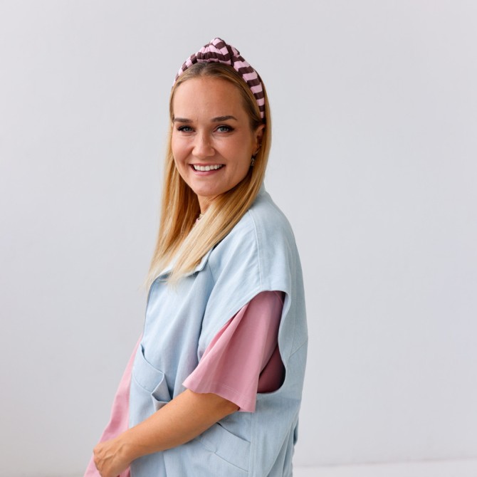 LOOP HEADBAND PINK STRIPES LINE