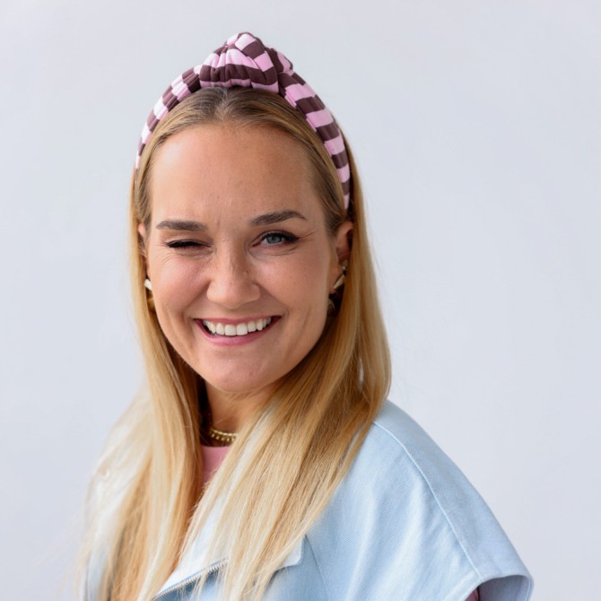 LOOP HEADBAND PINK STRIPES LINE