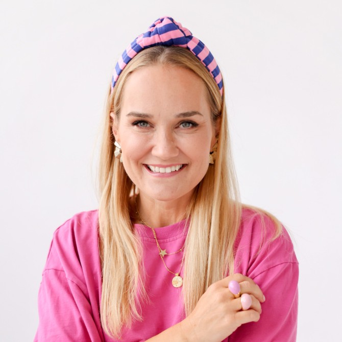 LOOP HEADBAND PINK STRIPES LINE
