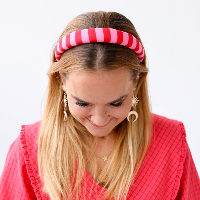 KAJKA HEADBAND CZERWONE PASKI LINE