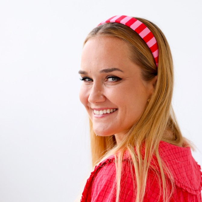 KLAUDI HEADBAND BABY BLUE STRIPES LINE