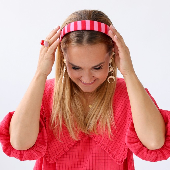 KLAUDI HEADBAND BABY BLUE STRIPES LINE