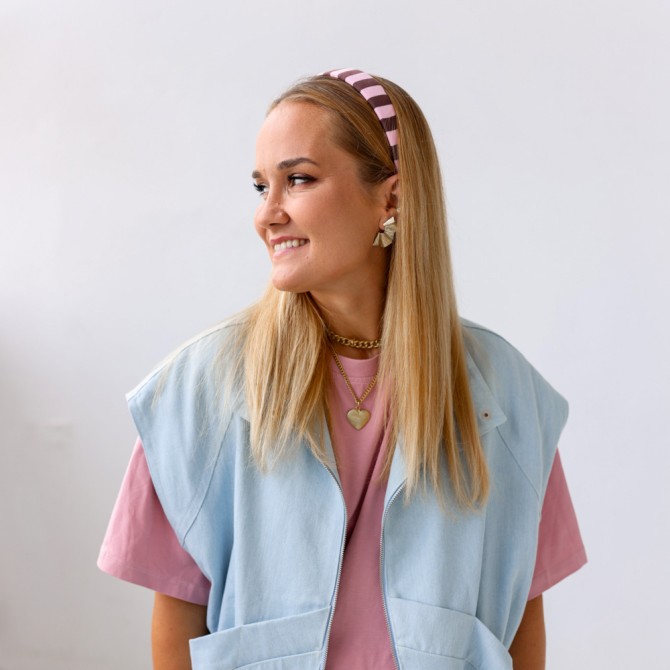 KLAUDI HEADBAND BABY BLUE STRIPES LINE