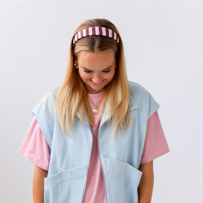 KLAUDI HEADBAND BABY BLUE STRIPES LINE