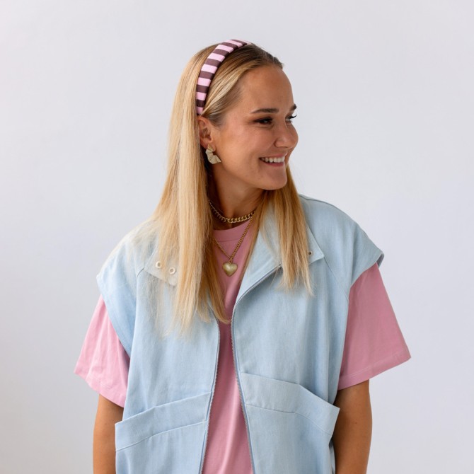 KLAUDI HEADBAND BABY BLUE STRIPES LINE
