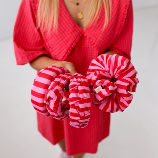 RIPPLE HEADBAND PINK STRIPES LINE