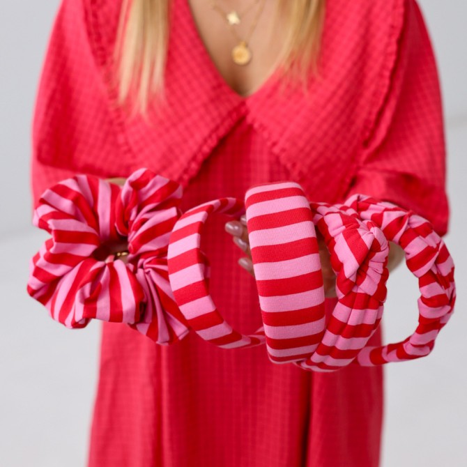 LOOP HEADBAND PINK STRIPES LINE