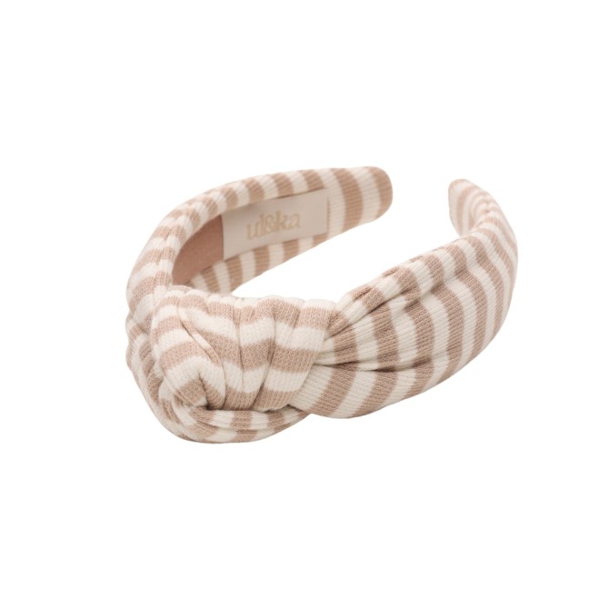 LOOP HEADBAND BEIGE STRIPES LINE