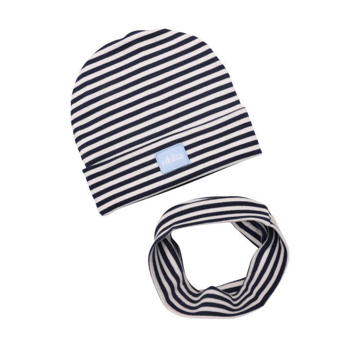 GIRL BEANIE WITH TUB NAVY STRIPES LINE